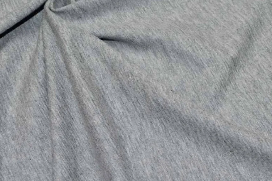 TESSUTO MAGLINA COTONE GRIGIO CHIARO MELANGE