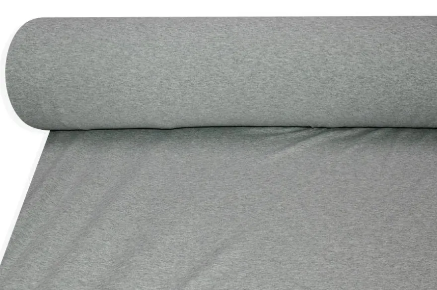 TESSUTO MAGLINA COTONE GRIGIO MELANGE