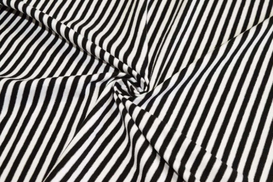 TESSUTO MAGLINA COTONE RIGHINO BIANCO NERO