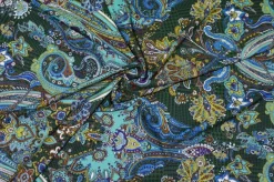 TESSUTO MAGLINA CREPE IN VISCOSA FANTASIA CASHMERE VERDE