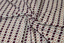 TESSUTO MAGLINA IN VISCOSA FANTASIA GEOMETRICA BORDEAUX