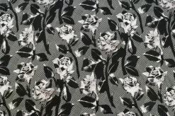 TESSUTO MAGLINA PURO COTONE FANTASIA GRIGIO NERO