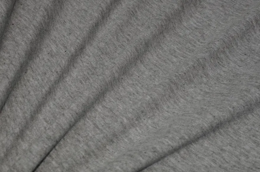 TESSUTO MAGLINA PURO COTONE GRIGIO CHIARO MELANGE