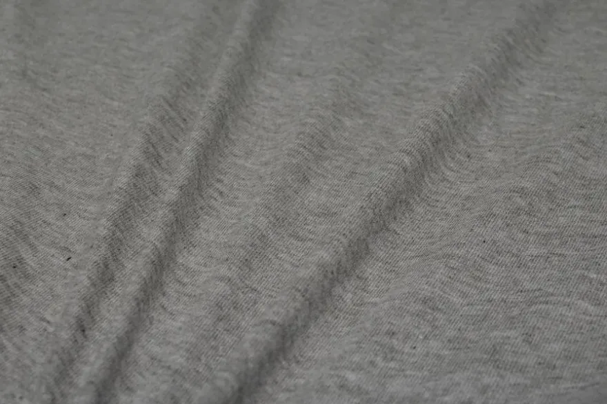 TESSUTO MAGLINA PURO COTONE GRIGIO CHIARO MELANGE