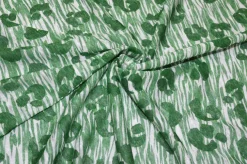 TESSUTO MAGLINA PURO LINO FANTASIA ANIMALIER VERDE