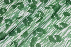 TESSUTO MAGLINA PURO LINO FANTASIA ANIMALIER VERDE