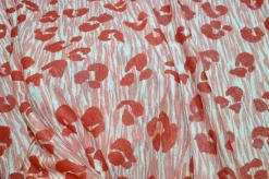 TESSUTO MAGLINA PURO LINO FANTASIA ANIMALIER ROSSO