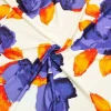 TESSUTO MAGLINA VISCOSA FANTASIA FLOREALE VIOLA FONDO PANNA