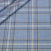 TESSUTO MISTO LANA LINO SCACCO AZZURRO RIGA BEIGE