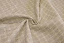 TESSUTO MISTO LINO EFFETTO TRAMA SCACCHETTO BEIGE