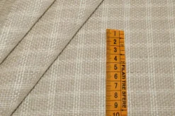 TESSUTO MISTO LINO EFFETTO TRAMA SCACCHETTO BEIGE