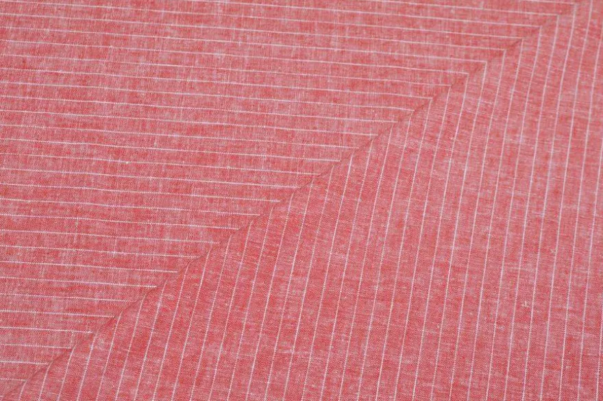 TESSUTO MISTO LINO GESSATO ROSSO