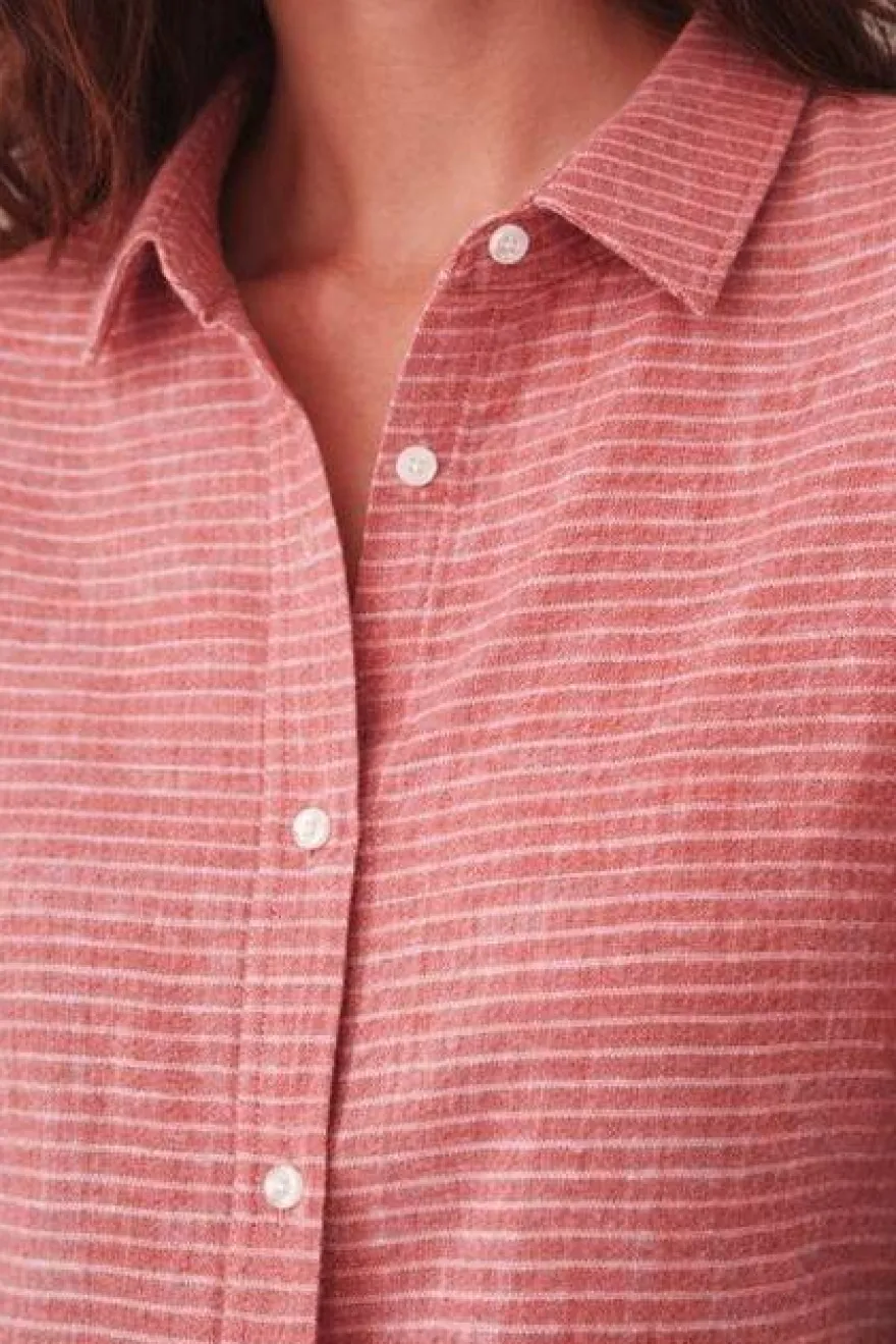 TESSUTO MISTO LINO GESSATO ROSSO
