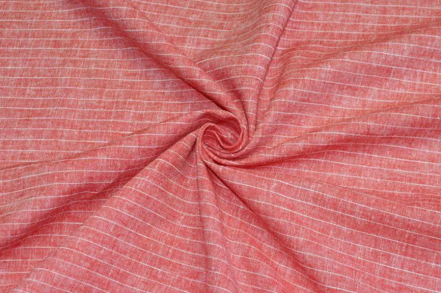 TESSUTO MISTO LINO GESSATO ROSSO