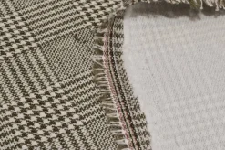 TESSUTO MISTO LINO PRINCIPE DI GALLES BEIGE ADESIVATO