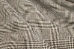 TESSUTO MISTO LINO PRINCIPE DI GALLES BEIGE ADESIVATO