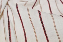 TESSUTO MISTO LINO RIGATO ROSSO