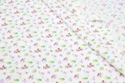TESSUTO MUSSOLA PURO COTONE GOFFRATO FIORELLINO MULTICOLOR