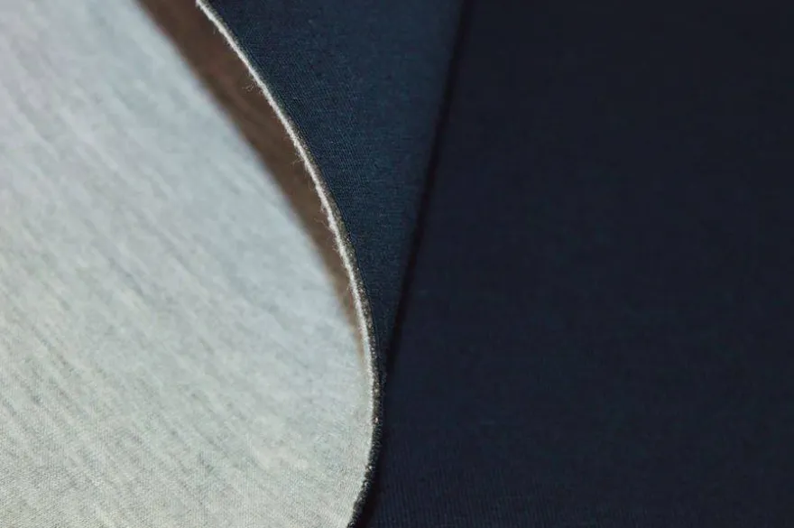 TESSUTO NEOPRENE DOPPIO BLU/GRIGIO