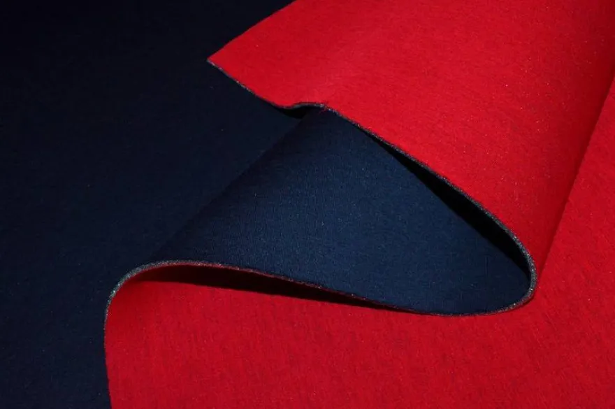 TESSUTO NEOPRENE DOPPIO ROSSO/BLU
