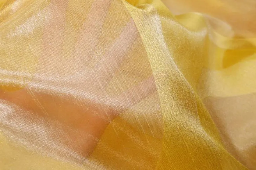 TESSUTO ORGANZA GEOMETRICO GIALLO