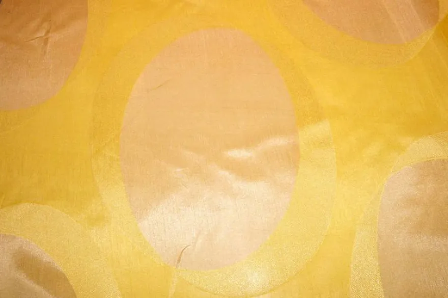 TESSUTO ORGANZA GEOMETRICO GIALLO