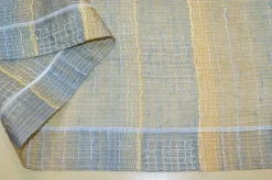 TESSUTO ORGANZA ORO/BLU