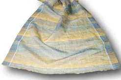 TESSUTO ORGANZA ORO/BLU