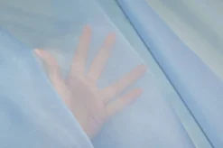 TESSUTO ORGANZA PURA SETA AZZURRA