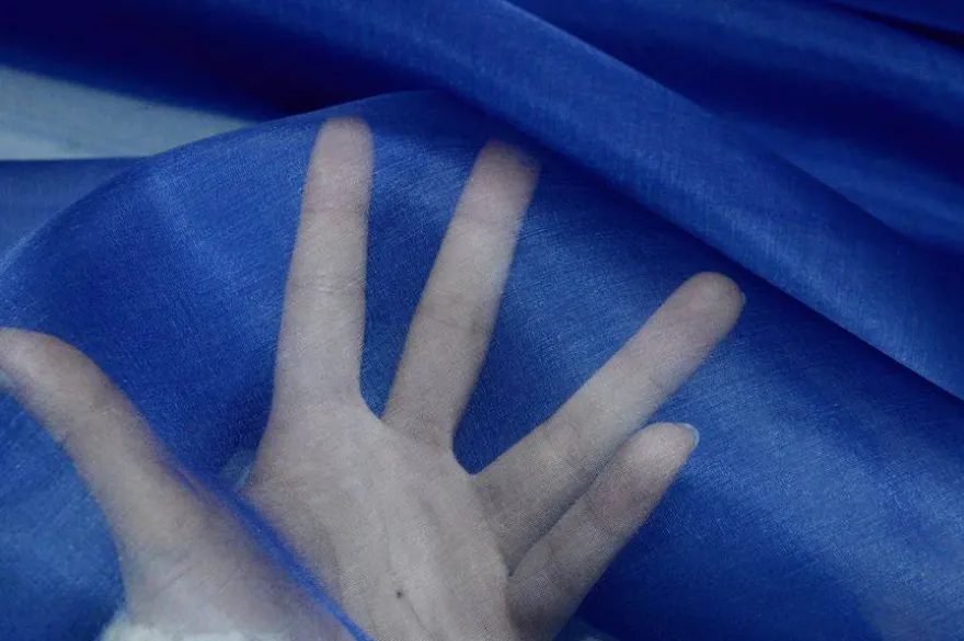 TESSUTO ORGANZA PURA SETA BLUETTE