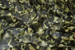 TESSUTO ORGANZA PURA SETA FANTASIA CAMOUFLAGE VERDE
