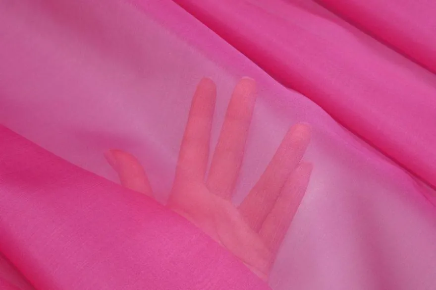 TESSUTO ORGANZA PURA SETA FUCSIA