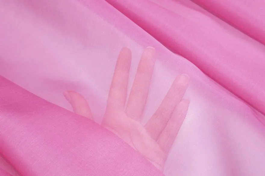 TESSUTO ORGANZA PURA SETA ROSA ACCESO