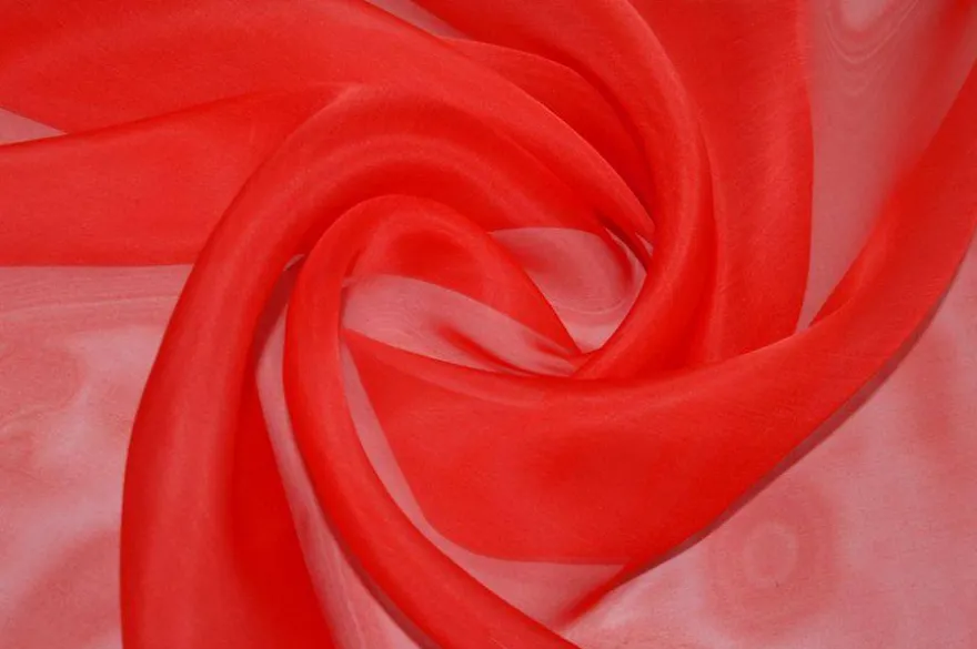TESSUTO ORGANZA PURA SETA ROSSO
