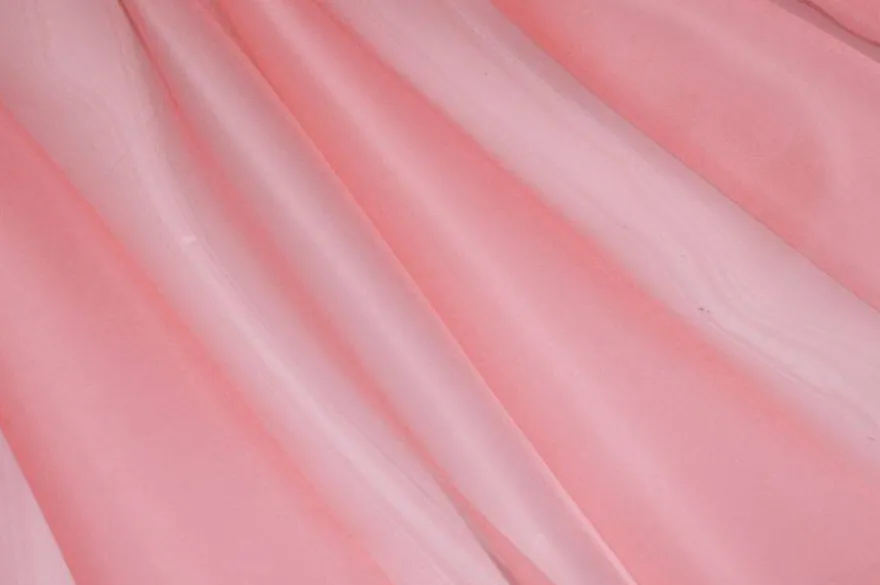 TESSUTO ORGANZA PURA SETA ROSA SALMONE
