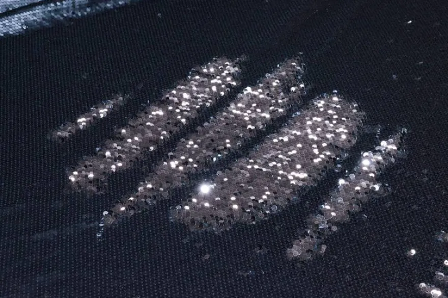 TESSUTO PAILLETTES CUCITE BLU ARGENTO