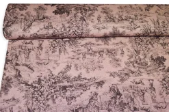 TESSUTO PANAMA PURO COTONE TOILE DE JOUY ROSA ANTICO