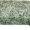 TESSUTO PANAMA PURO COTONE TOILE DE JOUY FONDO SALVIA
