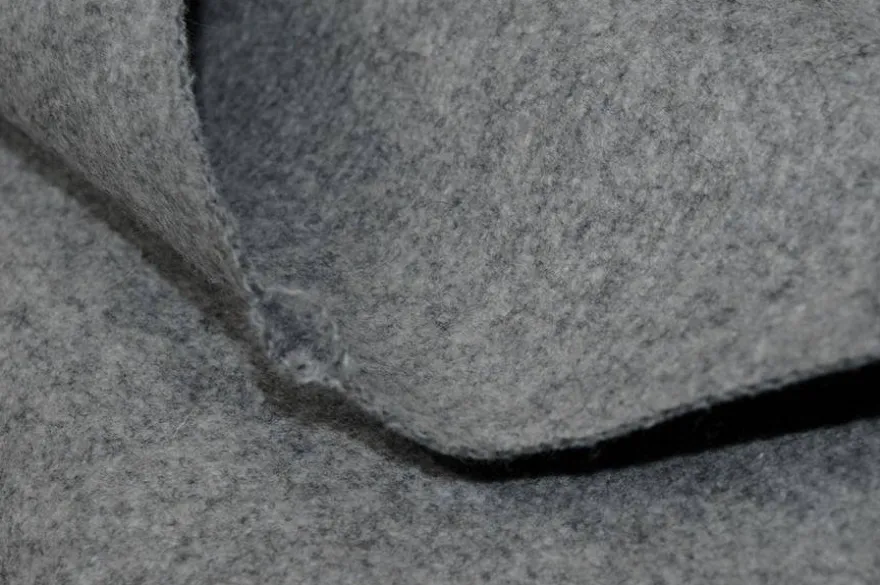 TESSUTO PANNO CAPPOTTO DOUBLE PURA LANA GRIGIO CHIARO MELANGE