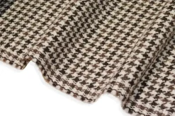 TESSUTO PESO GIACCA IN PURA LANA PIED DE POULE BEIGE