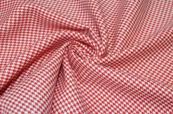 TESSUTO PIED DE POULE PURA LANA ROSSO