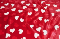 TESSUTO PILE CINIGLIATO CUORE ROSSO