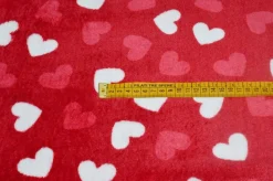 TESSUTO PILE CINIGLIATO CUORE ROSSO