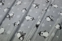TESSUTO PILE CINIGLIATO FANTASIA PINGUINI
