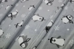TESSUTO PILE CINIGLIATO FANTASIA PINGUINI