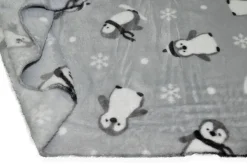 TESSUTO PILE CINIGLIATO FANTASIA PINGUINI