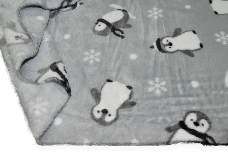 TESSUTO PILE CINIGLIATO FANTASIA PINGUINI