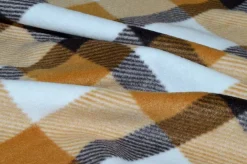 TESSUTO PILE SCACCO MARRONE BEIGE