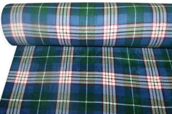 TESSUTO PILE SCACCO VERDE BLU