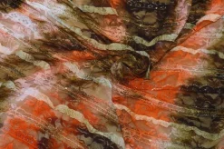 TESSUTO PIZZO CON VOLANT SFUMATO MARRONE ARANCIO